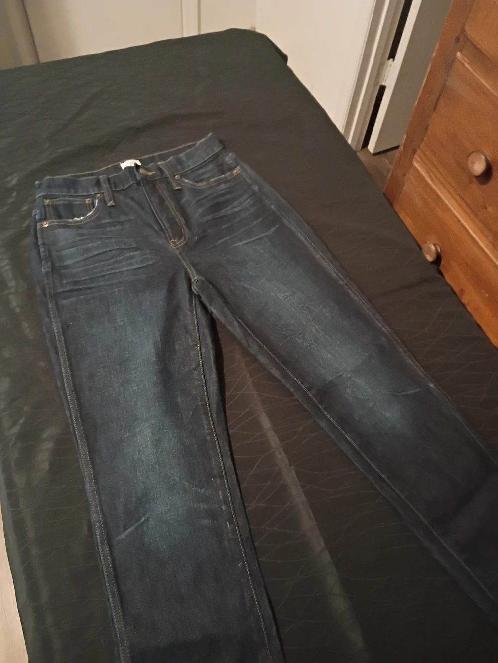 J. Crew Women's Straight Leg Jeans in Dark Blue Denim